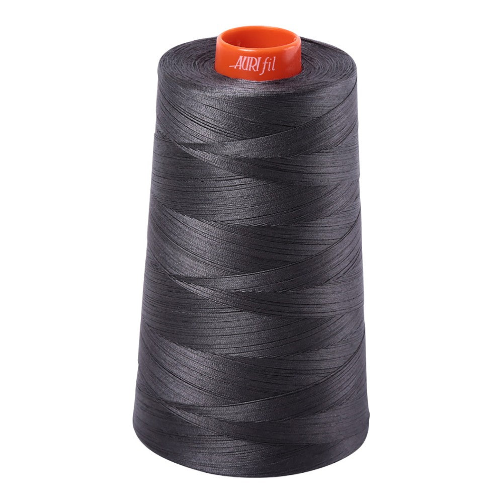Aurifil 50wt cotton thread cone in Dark Pewter 2630