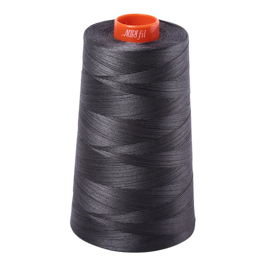 Aurifil 50wt cotton thread cone in Dark Pewter 2630