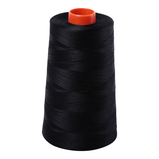 Aurifil 50wt cotton thread cone in Black 2692