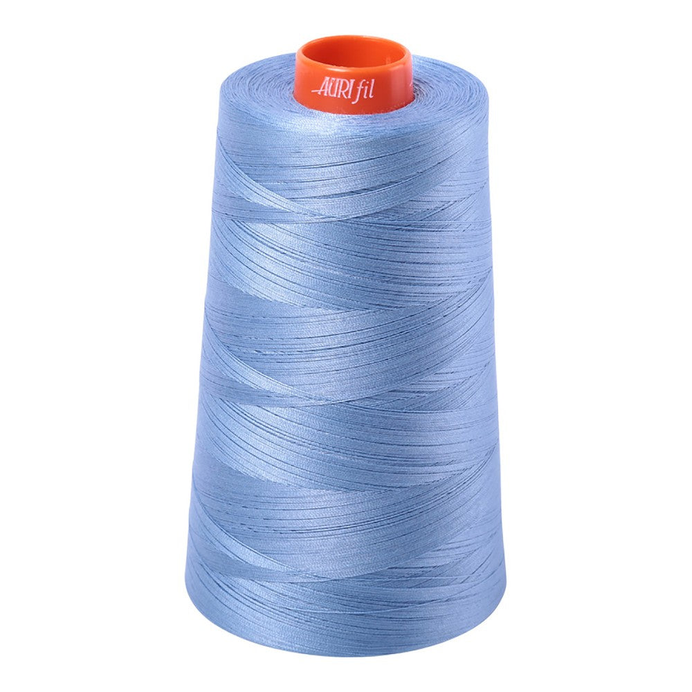 Aurifil 50wt cotton thread cone in Light Delft Blue 2720