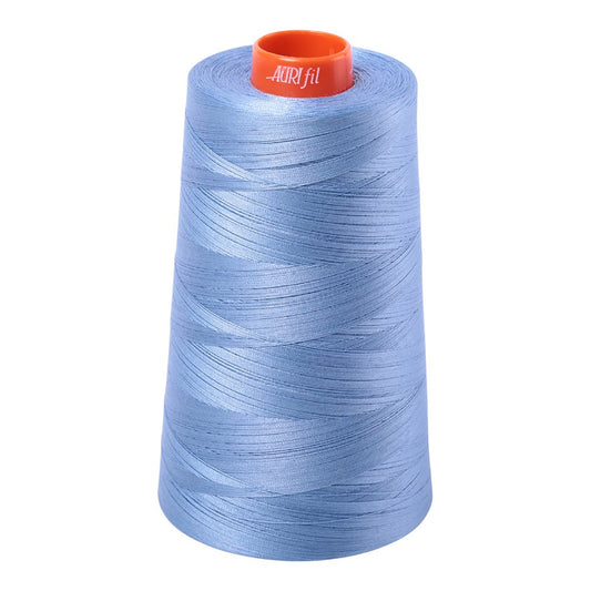 Aurifil 50wt cotton thread cone in Light Delft Blue 2720