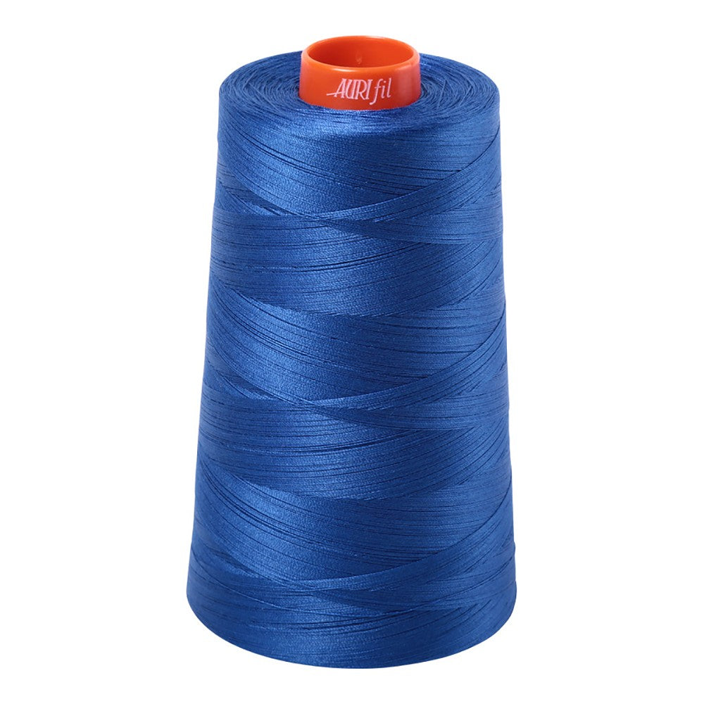 Aurifil 50wt cotton thread cone in Medium Blue 2735