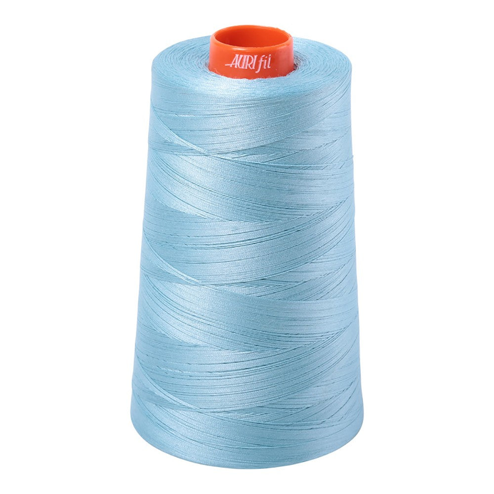 Aurifil 50wt cotton thread cone in Light Grey Turquoise 2805
