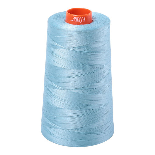 Aurifil 50wt cotton thread cone in Light Grey Turquoise 2805
