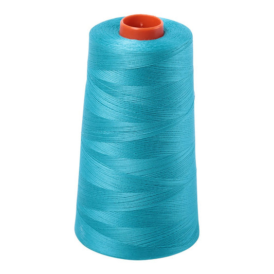 Aurifil 50wt cotton thread cone in Turquoise 2810