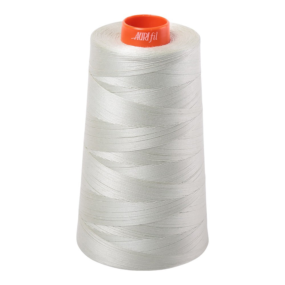 Aurifil 50wt cotton thread cone in Light Grey Green 2843