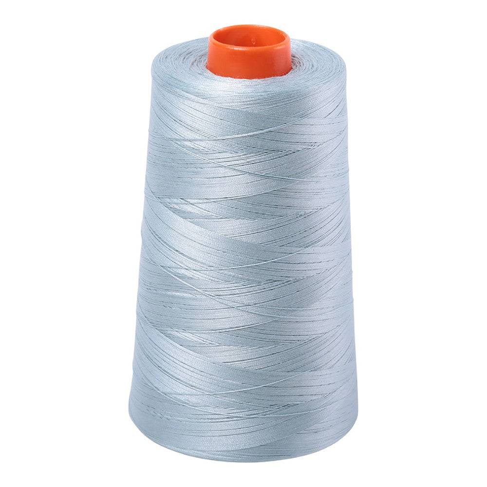 Aurifil 50wt cotton thread cone in Bright Grey Blue 2847