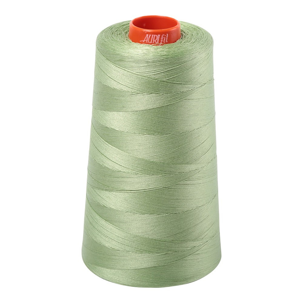 Aurifil 50wt cotton thread cone in Light Fern 2882