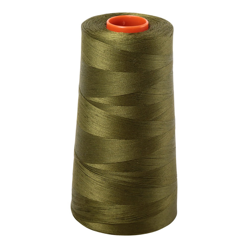 Aurifil 50wt cotton thread cone in Very Dark Olive 2887
