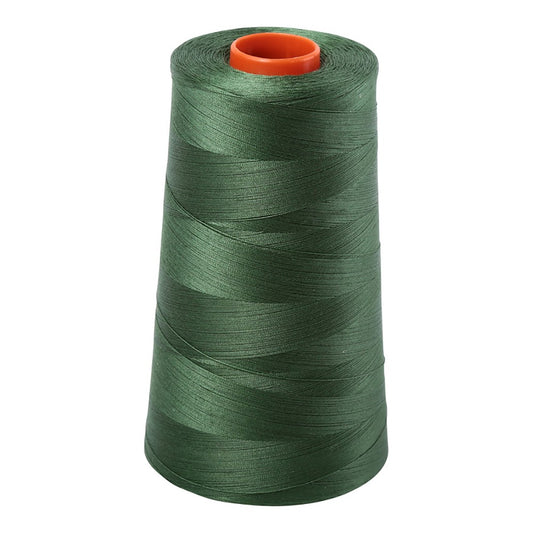 Aurifil 50wt cotton thread cone in Very Dark Grass Green 2890