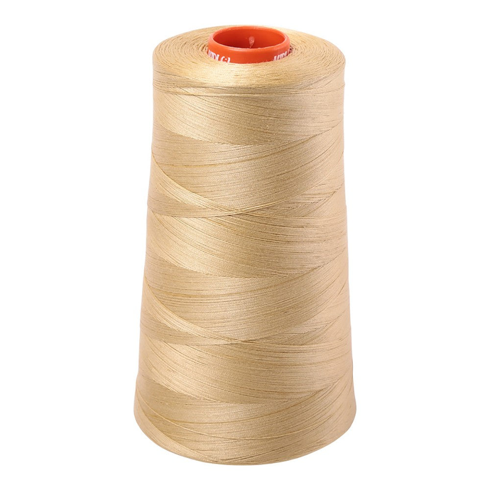 Aurifil 50wt cotton thread cone in Very Light Brass 2915