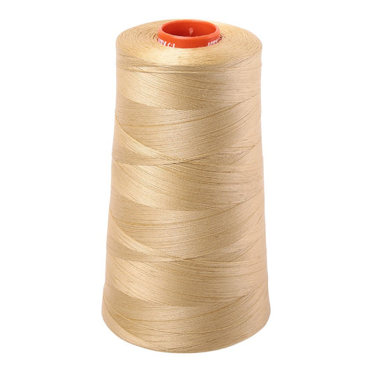 Aurifil 50wt cotton thread cone in Very Light Brass 2915
