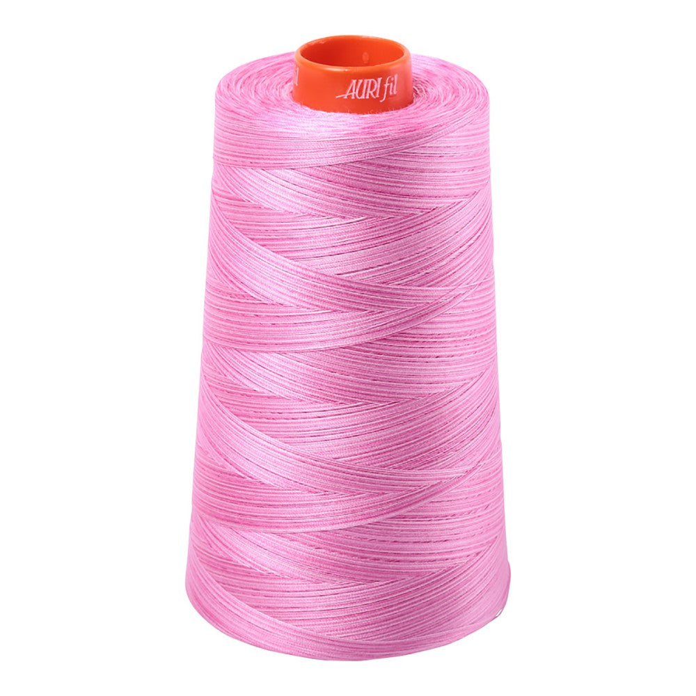 Aurifil 50wt cotton thread cone in Variegated Bubblegum 3660