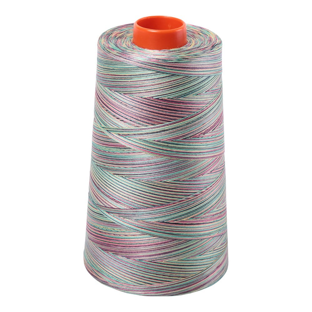 Aurifil 50wt cotton thread cone in Variegated Marrakesh 3817