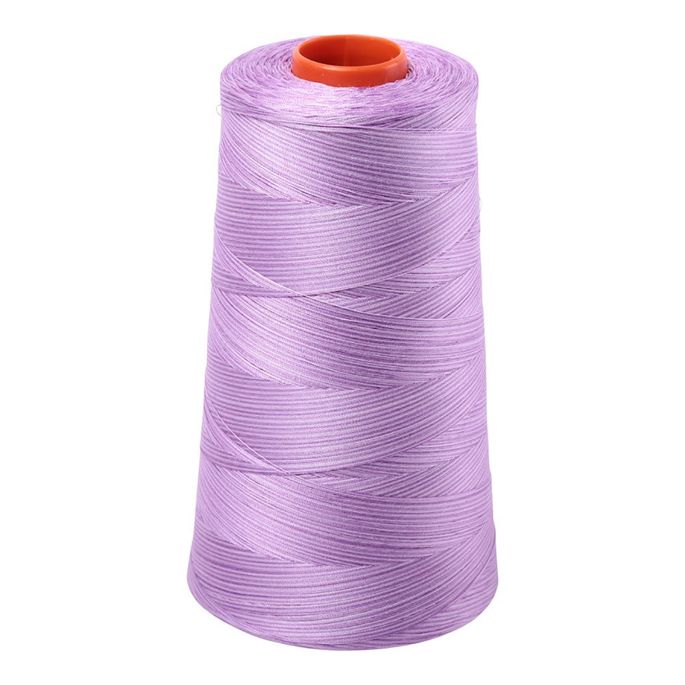 Aurifil 50wt cotton thread cone in Variegated Fresh Lilac 3840