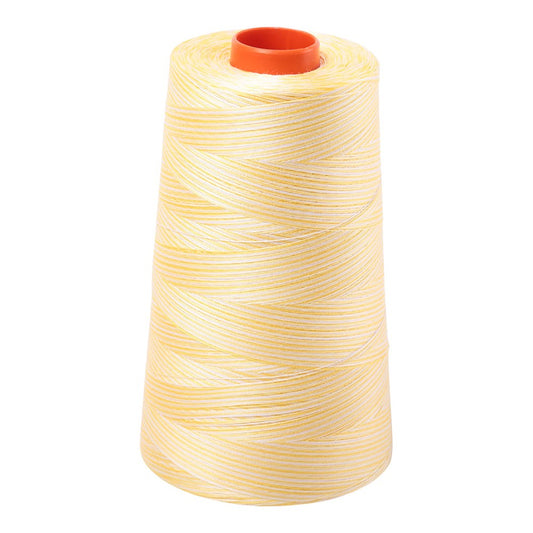 Aurifil 50wt cotton thread cone in Variegated Lemon Ice 3910
