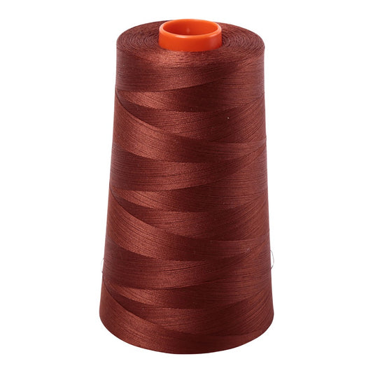 Aurifil 50wt cotton thread cone in Copper Brown 4012