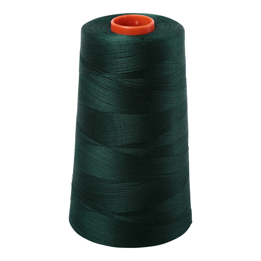 Aurifil 50wt cotton thread cone in Forest Green 4026