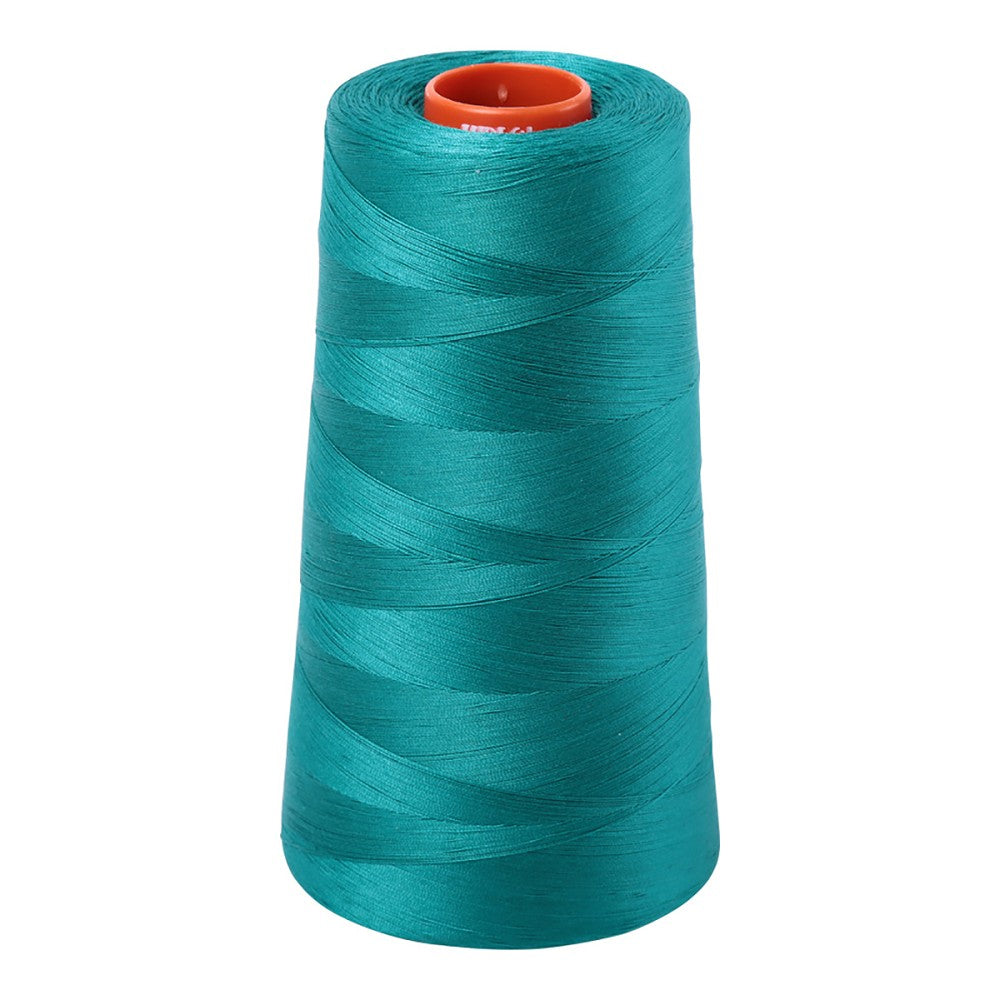 Aurifil 50wt cotton thread cone in Jade 4093