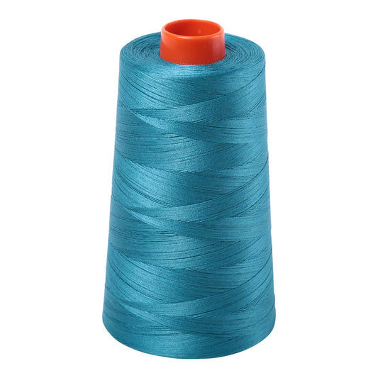 Aurifil 50wt cotton thread cone in Dark Turquoise 4182