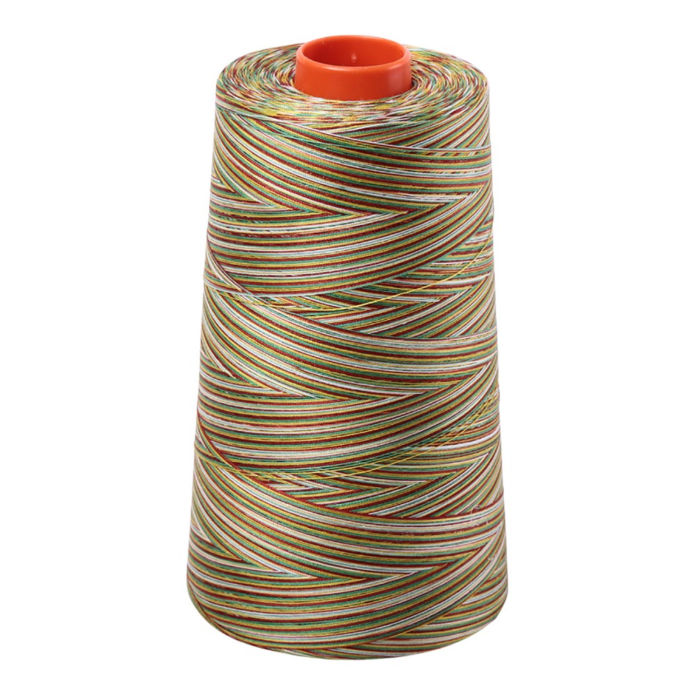 Aurifil 50wt cotton thread cone in Variegated Leaves 4650