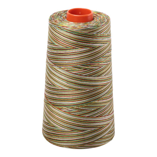 Aurifil 50wt cotton thread cone in Variegated Leaves 4650