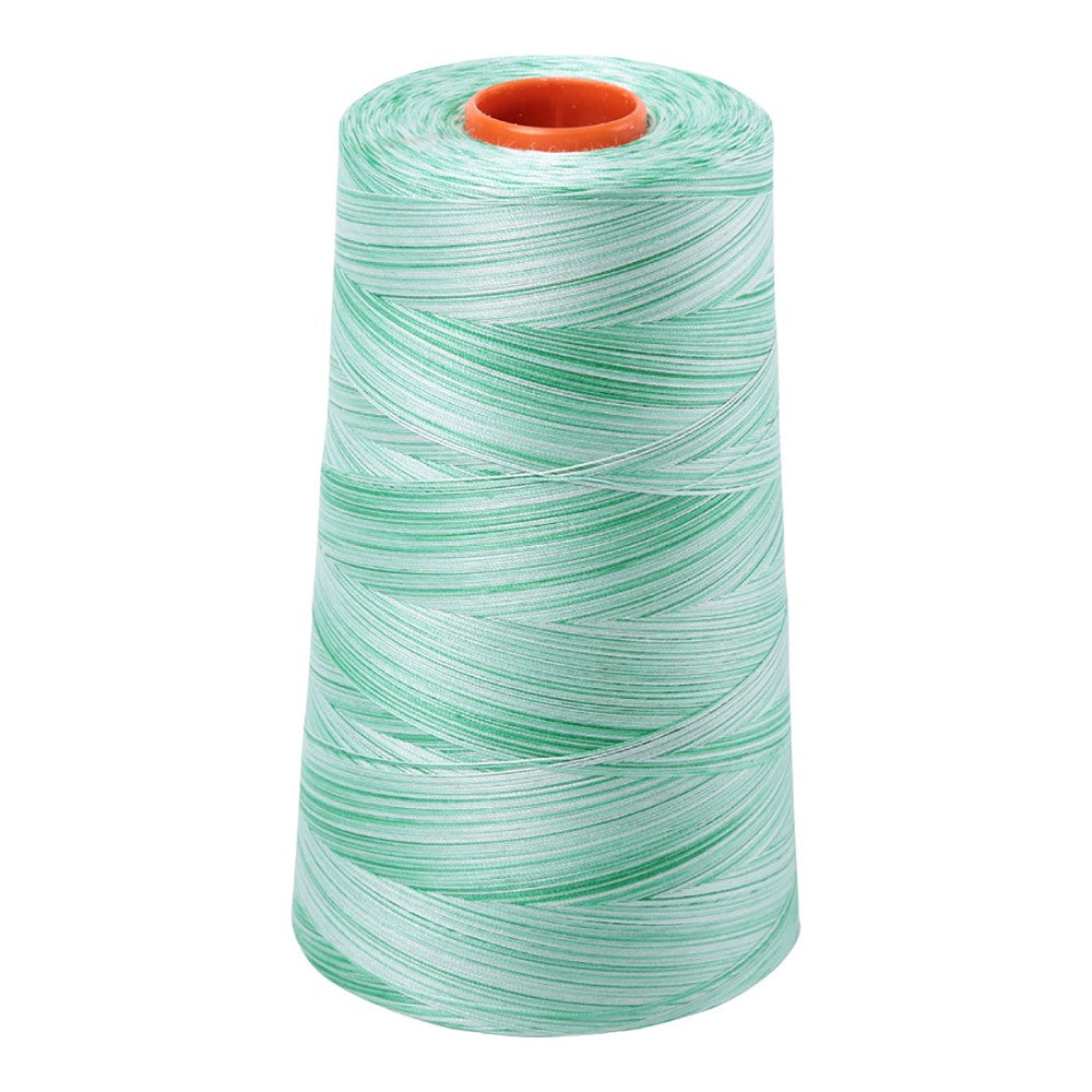 Aurifil 50wt cotton thread cone in Variegated Mint Julep 4661