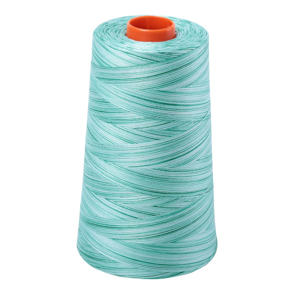 Aurifil 50wt cotton thread cone in Variegated Creme de Menthe 4662