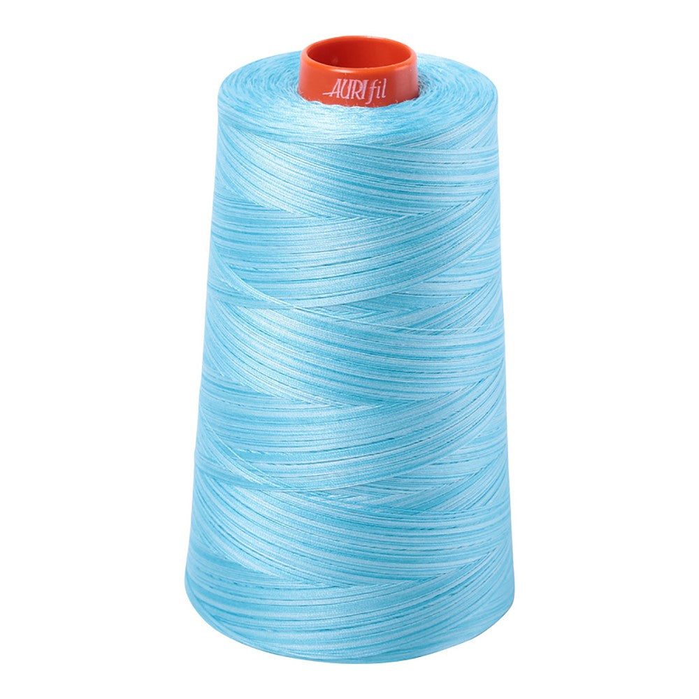 Aurifil 50wt cotton thread cone in Variegated Baby Blue Eyes 4663