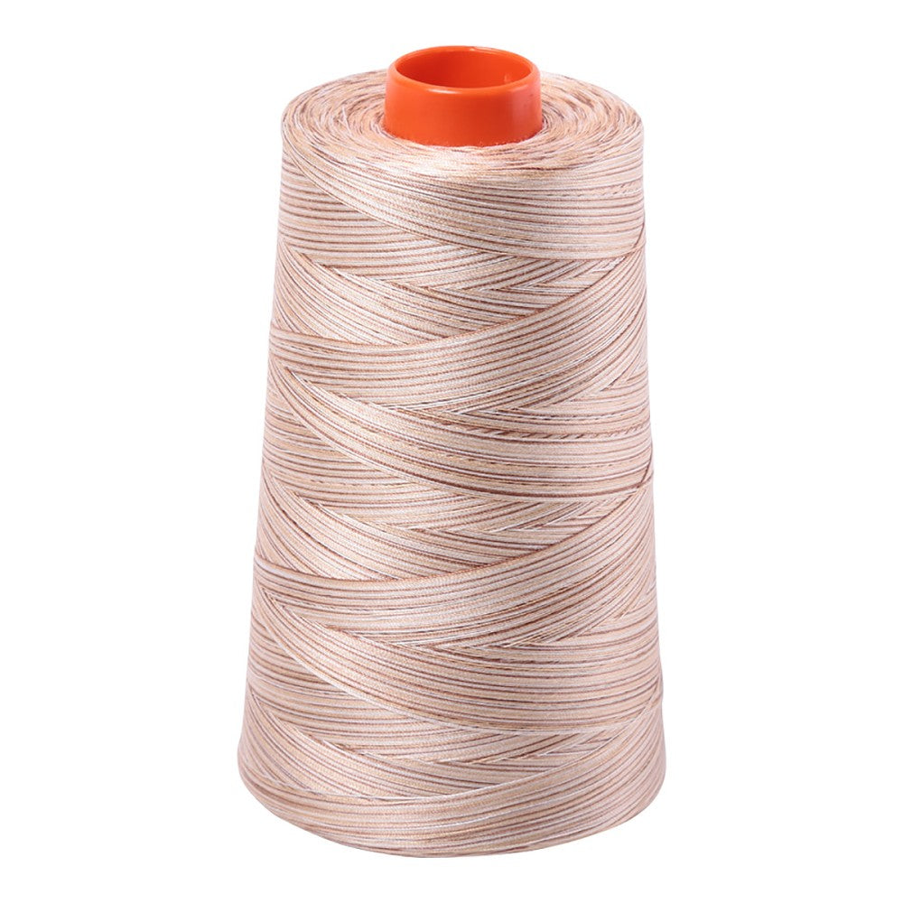Aurifil 50wt cotton thread cone in Variegated Biscotti 4666