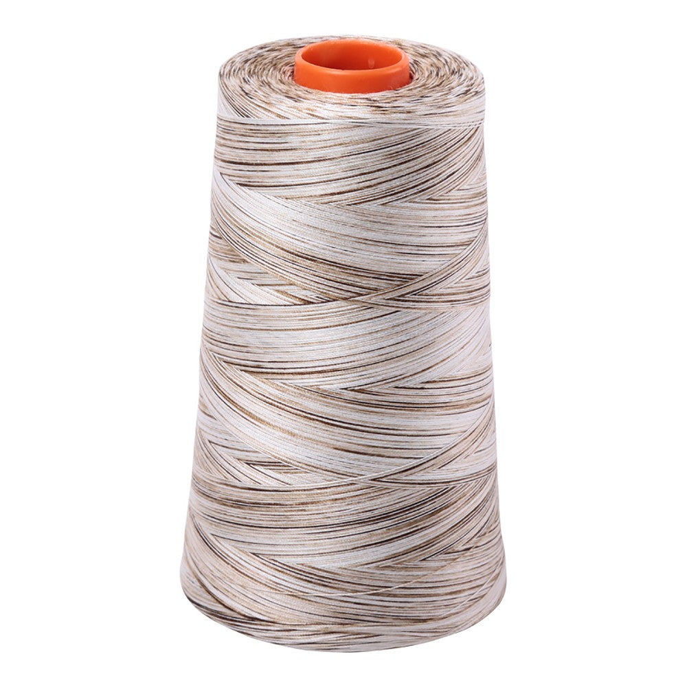 Aurifil 50wt cotton thread cone in Variegated Nutty Nougat 4667
