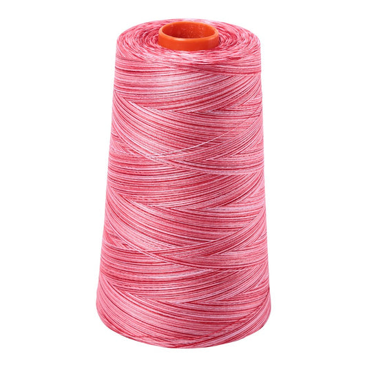 Aurifil 50wt cotton thread cone in Variegated Strawberry Parfait 4668