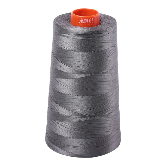 Aurifil 50wt cotton thread cone in Grey Smoke 5004