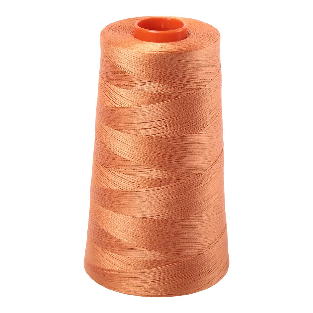 Aurifil 50wt cotton thread cone in Medium Orange 5009