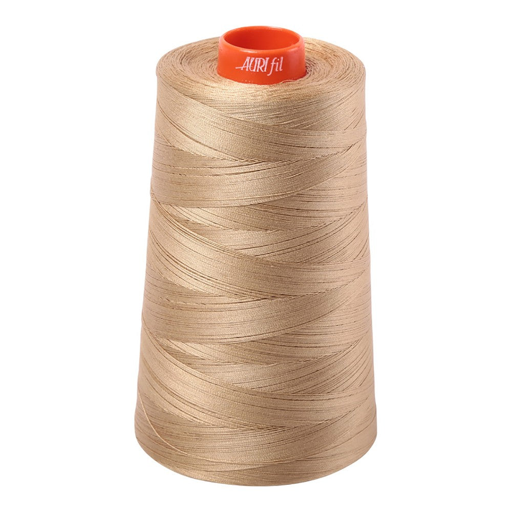 Aurifil 50wt cotton thread cone in Blond Beige 5010