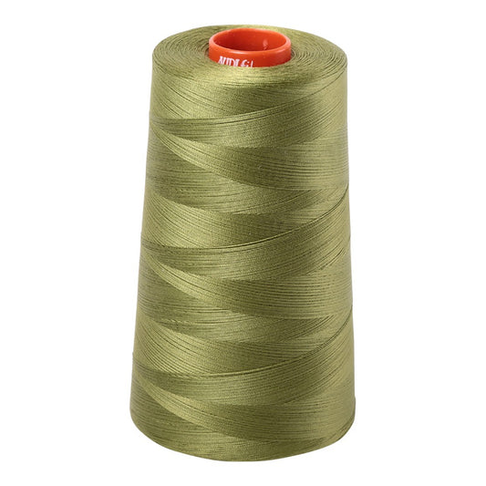 Aurifil 50wt cotton thread cone in Olive Green 5016