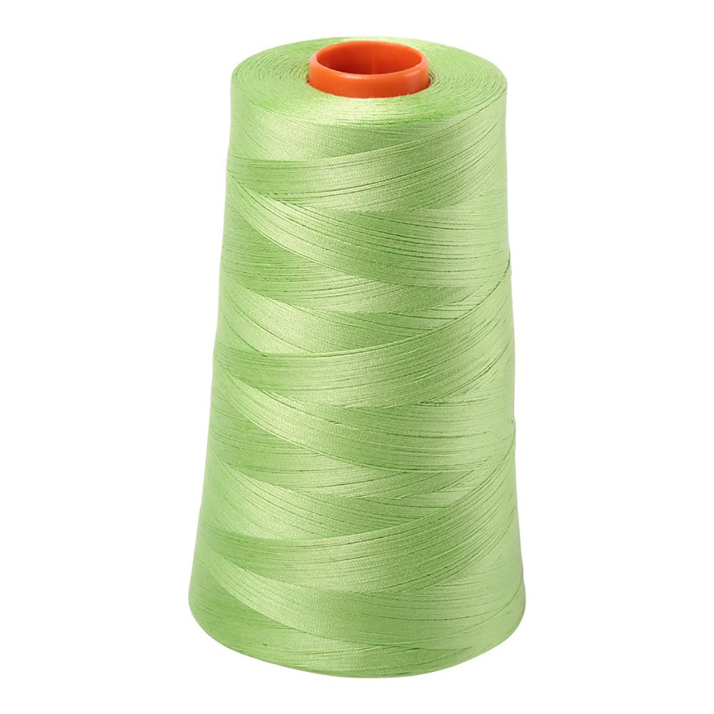 Aurifil 50wt cotton thread cone in Shining Green 5017