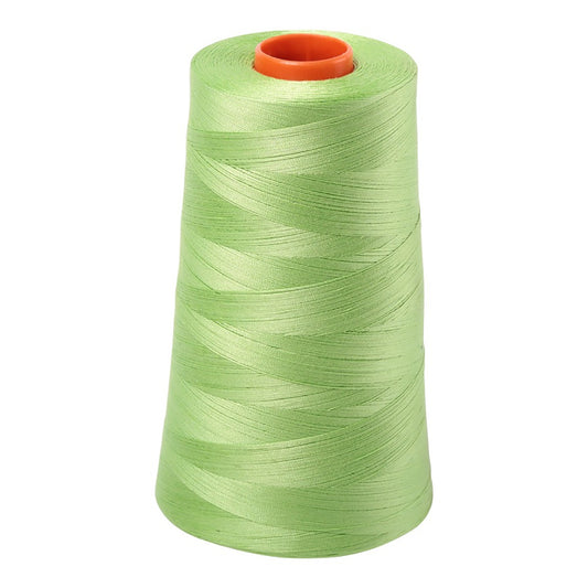 Aurifil 50wt cotton thread cone in Shining Green 5017
