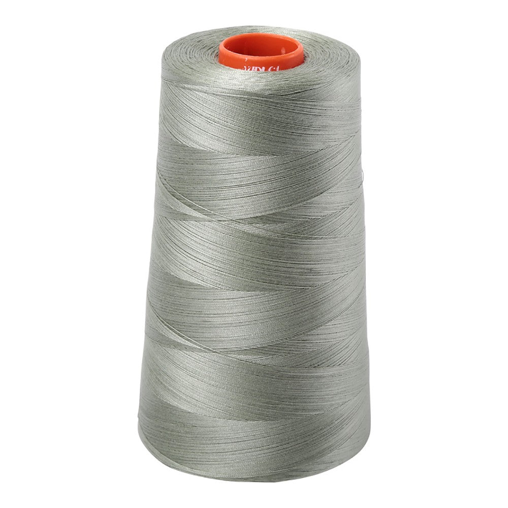 Aurifil 50wt cotton thread cone in Military Green 5019