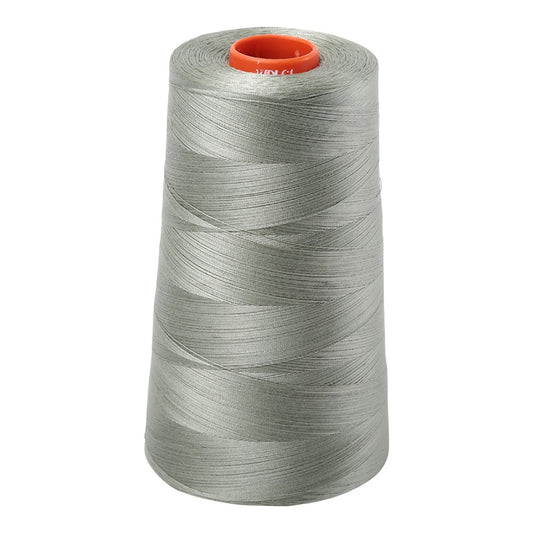 Aurifil 50wt cotton thread cone in Military Green 5019
