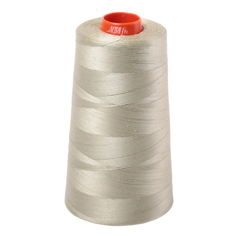 Aurifil 50wt cotton thread cone in Light Military Green 5020