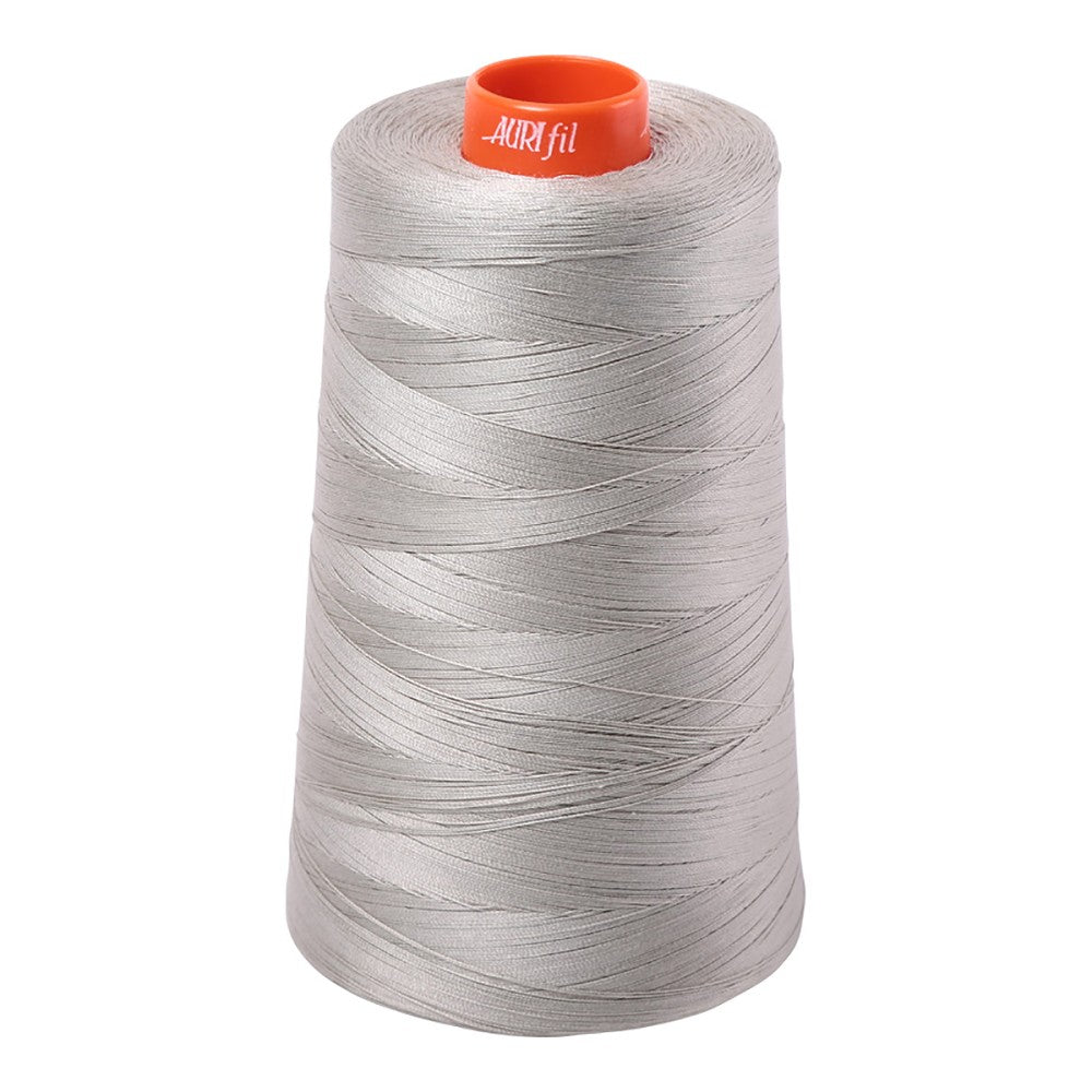 Aurifil 50wt cotton thread cone in Light Grey 5021