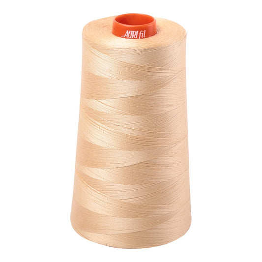 Aurifil 50wt cotton thread cone in Light Caramel 6001