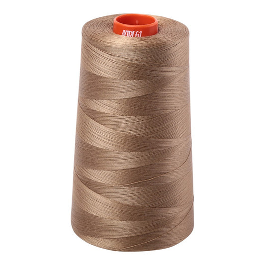 Aurifil 50wt cotton thread cone in Toast 6010