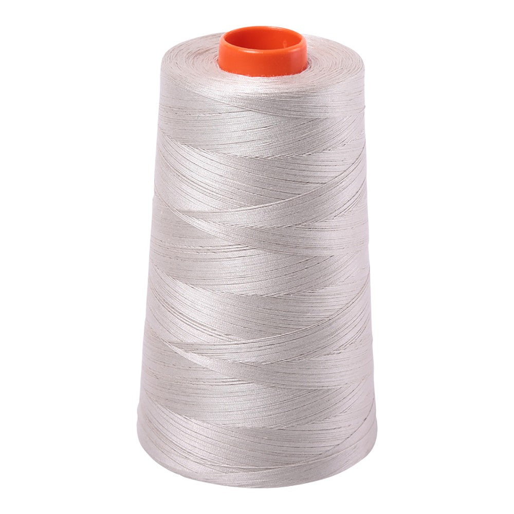 Aurifil 50wt cotton thread cone in Moondust 6725