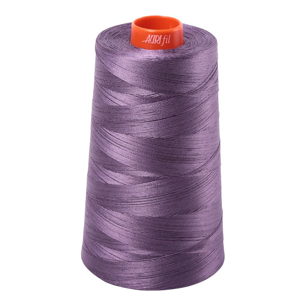 Aurifil 50wt cotton thread cone in Plumtastic 6735