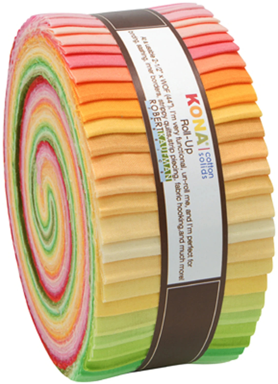 2-1/2in Strips Roll Up Kona Solids Sunrise Palette 43pcs