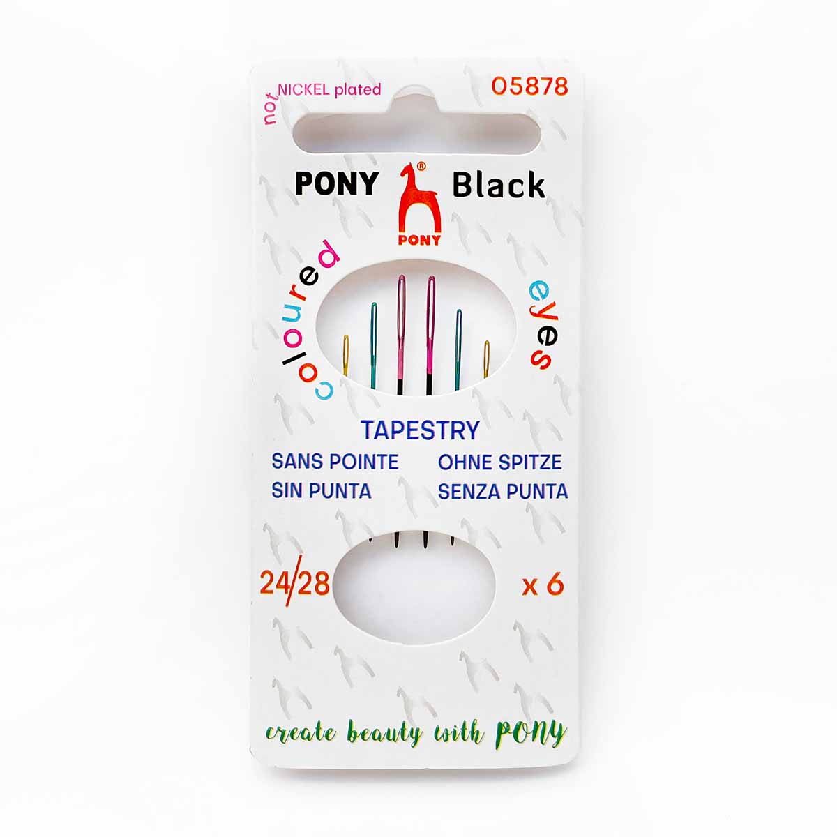 Pony Black Tapestry Needles with Colored Eye