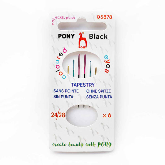 Pony Black Tapestry Needles with Colored Eye