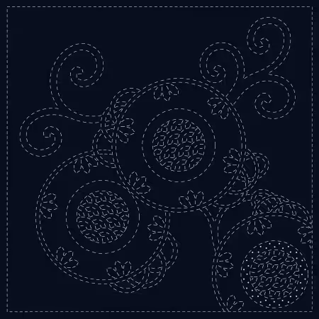 Sashiko Cloth Bracken Fern